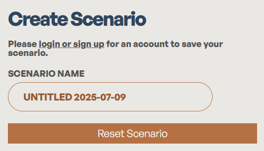 A screenshot of how to save scenarios modeled in the Site DST on WasteMAP